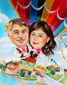 шарж пастелью