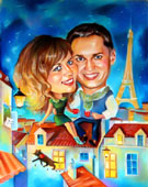 шарж пастелью