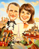 шарж пастелью