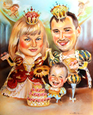 шарж пастелью